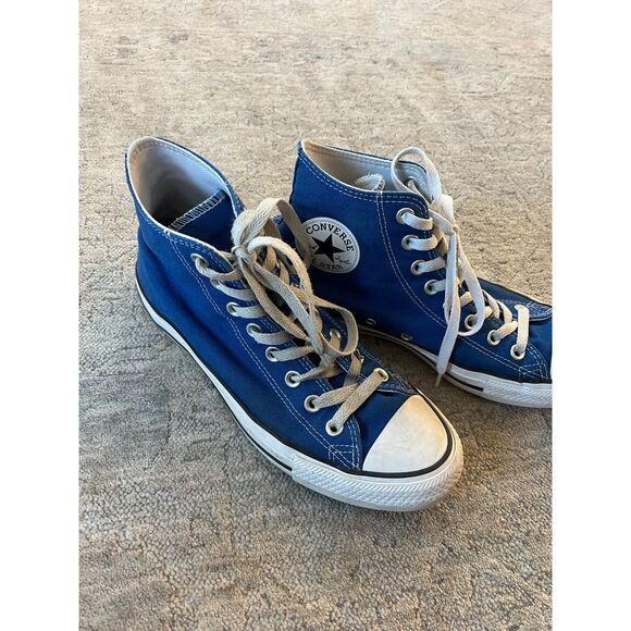 Chuck Taylor Blue High Top Converse Shoes Women 9.5 - Picture 5 of 5